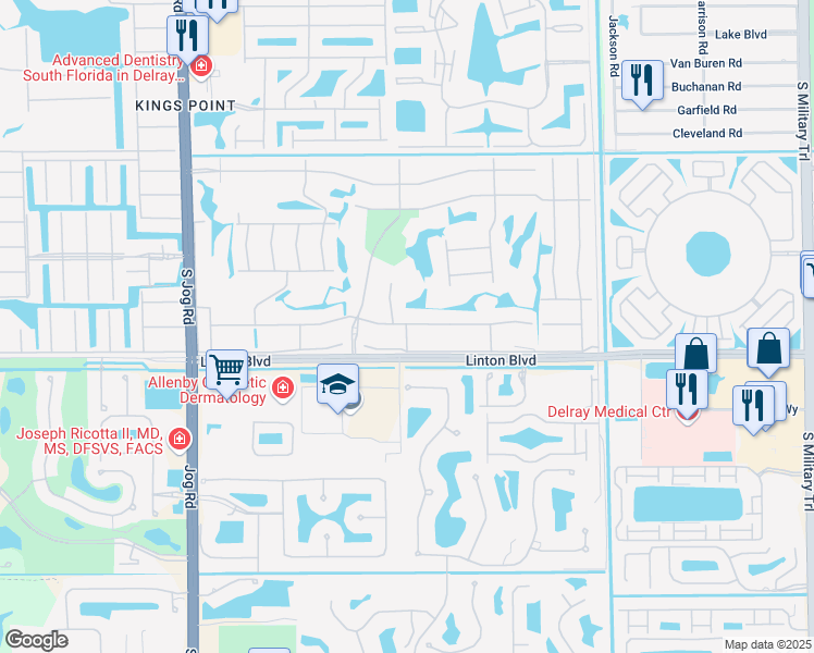 map of restaurants, bars, coffee shops, grocery stores, and more near 761 Flanders South in Delray Beach