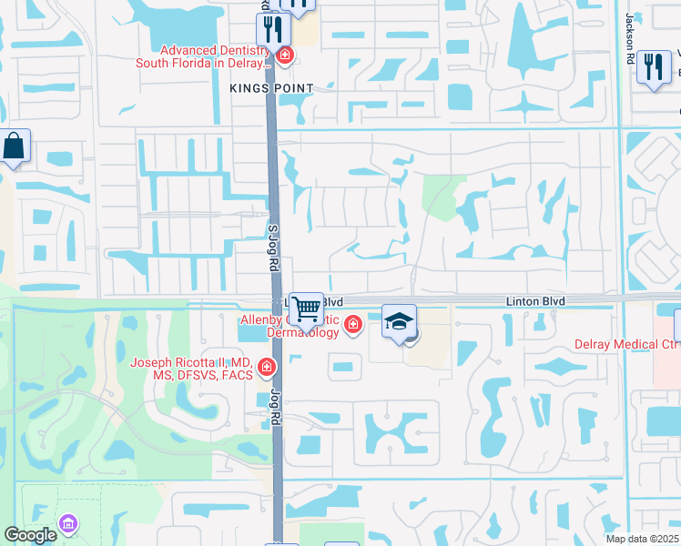 map of restaurants, bars, coffee shops, grocery stores, and more near 45 Flanders O in Delray Beach