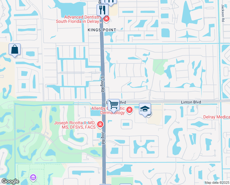 map of restaurants, bars, coffee shops, grocery stores, and more near 21 Flanders North in Delray Beach