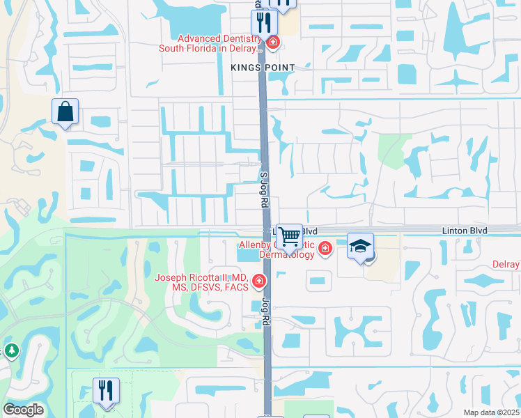 map of restaurants, bars, coffee shops, grocery stores, and more near 79 Flanders B in Delray Beach