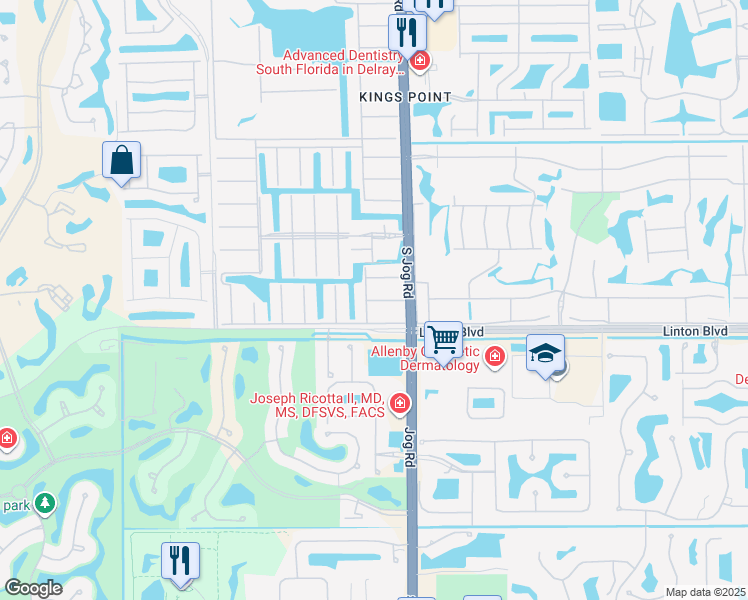 map of restaurants, bars, coffee shops, grocery stores, and more near 138 Saxony Circle in Delray Beach