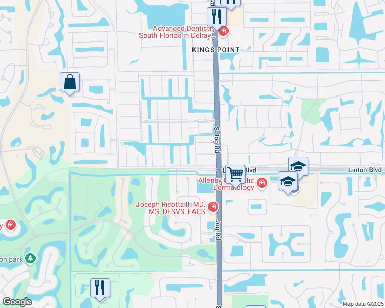 map of restaurants, bars, coffee shops, grocery stores, and more near 52 Saxony Trail in Delray Beach
