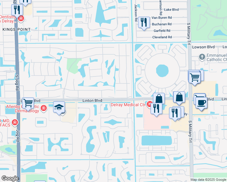map of restaurants, bars, coffee shops, grocery stores, and more near 10 Capri G in Delray Beach