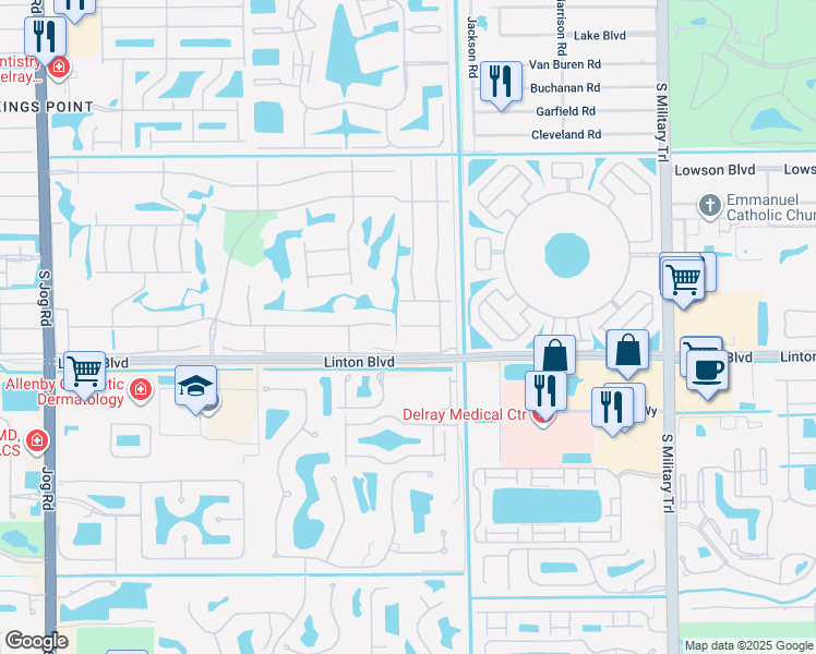map of restaurants, bars, coffee shops, grocery stores, and more near 10 Capri G in Delray Beach