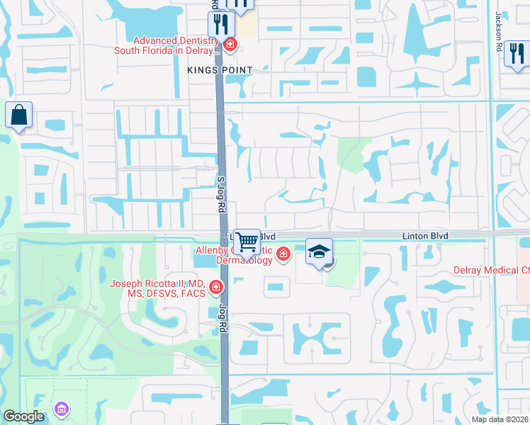 map of restaurants, bars, coffee shops, grocery stores, and more near 545 Flanders North in Delray Beach