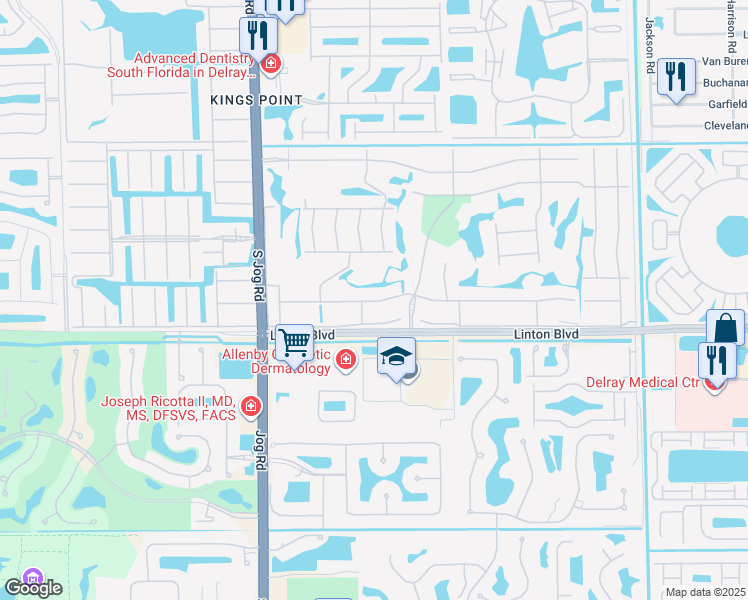map of restaurants, bars, coffee shops, grocery stores, and more near 485 Flanders K in Delray Beach