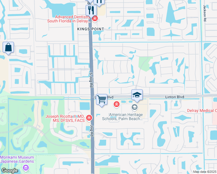 map of restaurants, bars, coffee shops, grocery stores, and more near 45 Flanders O in Delray Beach