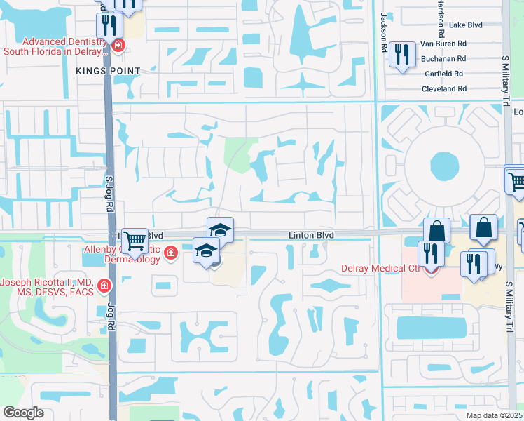 map of restaurants, bars, coffee shops, grocery stores, and more near 761 Flanders South in Delray Beach