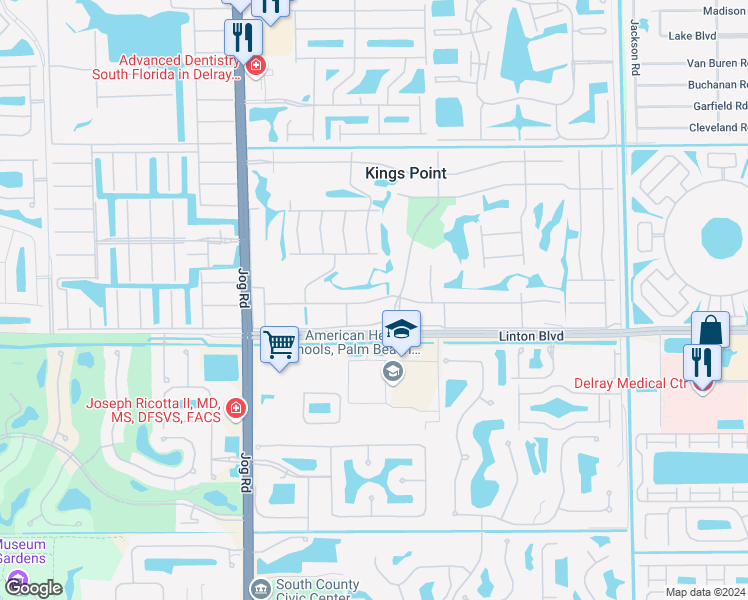 map of restaurants, bars, coffee shops, grocery stores, and more near 509 Flanders P in Delray Beach