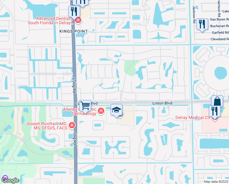 map of restaurants, bars, coffee shops, grocery stores, and more near 748 Flanders K in Delray Beach