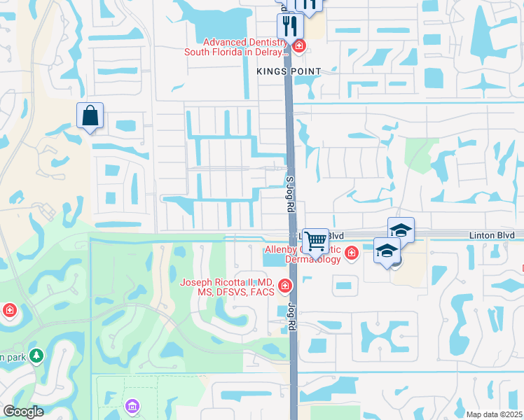 map of restaurants, bars, coffee shops, grocery stores, and more near 138 Saxony Circle in Delray Beach