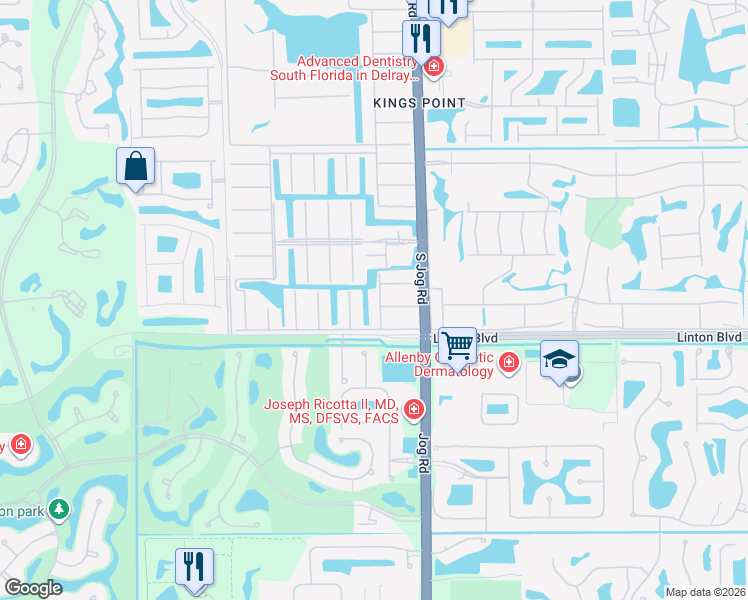 map of restaurants, bars, coffee shops, grocery stores, and more near 283 Saxony Circle in Delray Beach