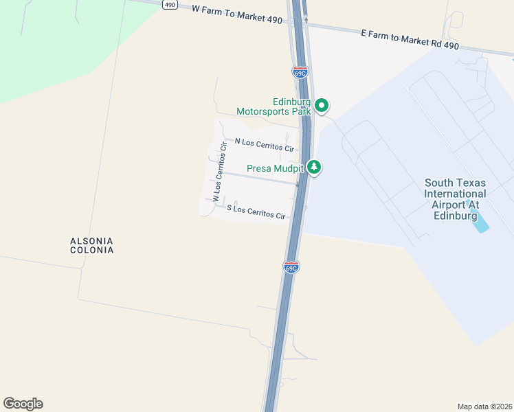 map of restaurants, bars, coffee shops, grocery stores, and more near 305 Los Cerritos Circle in Edinburg