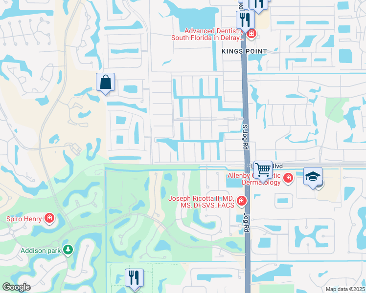 map of restaurants, bars, coffee shops, grocery stores, and more near 573 Saxony Drive in Delray Beach