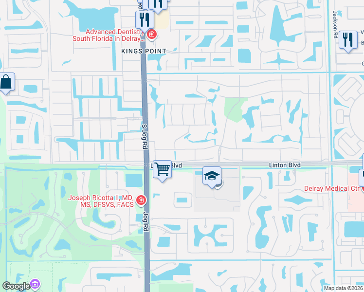 map of restaurants, bars, coffee shops, grocery stores, and more near 545 Flanders L in Delray Beach