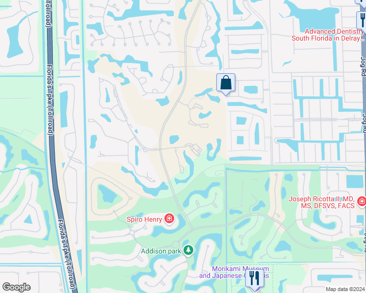 map of restaurants, bars, coffee shops, grocery stores, and more near 85 Victory Lane in Delray Beach