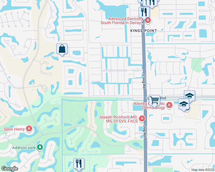 map of restaurants, bars, coffee shops, grocery stores, and more near 573 Saxony Drive in Delray Beach