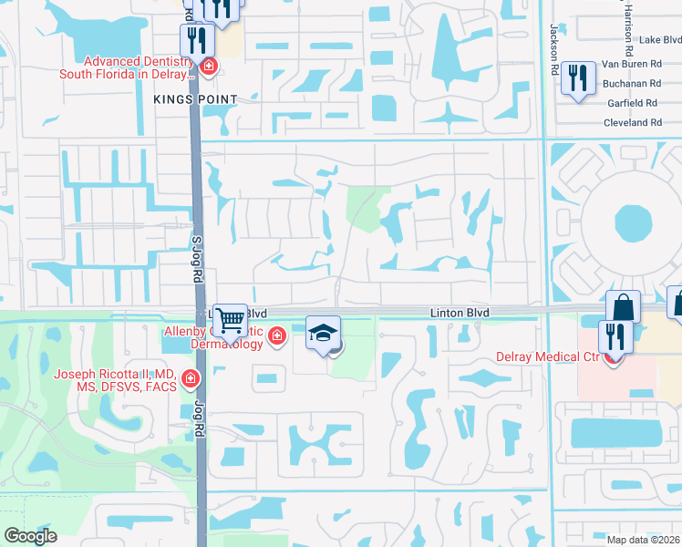map of restaurants, bars, coffee shops, grocery stores, and more near 748 Flanders K in Delray Beach