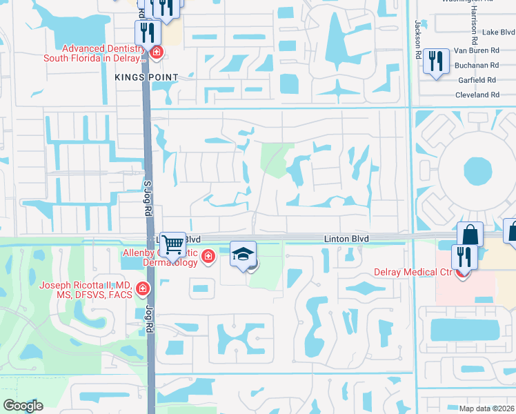 map of restaurants, bars, coffee shops, grocery stores, and more near 748 Flanders K in Delray Beach