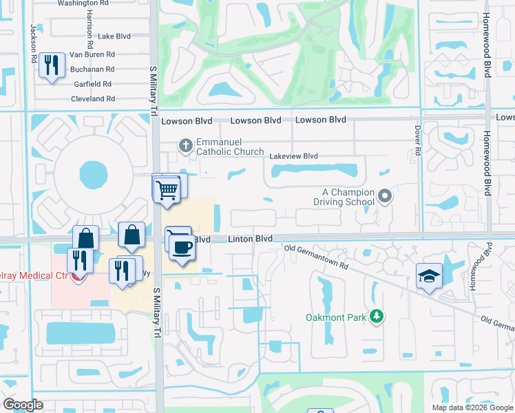 map of restaurants, bars, coffee shops, grocery stores, and more near 4210 Palm Forest Drive North in Delray Beach