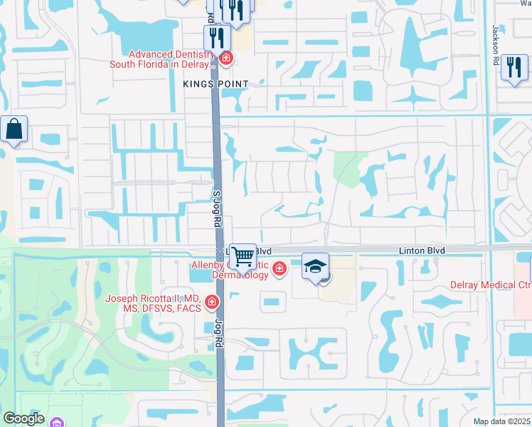 map of restaurants, bars, coffee shops, grocery stores, and more near 45 Flanders O in Delray Beach