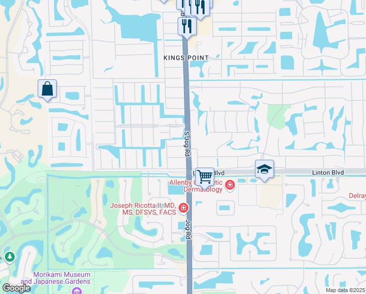 map of restaurants, bars, coffee shops, grocery stores, and more near 79 Flanders B in Delray Beach