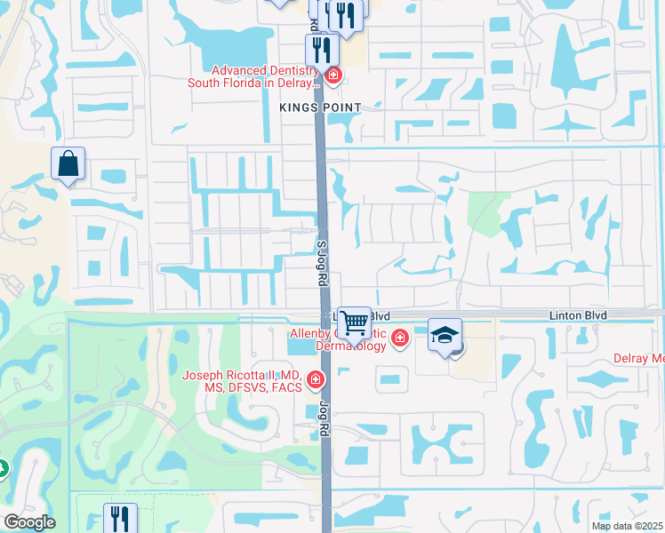 map of restaurants, bars, coffee shops, grocery stores, and more near 79 Flanders B in Delray Beach