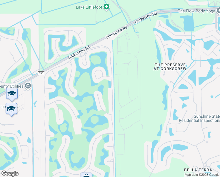 map of restaurants, bars, coffee shops, grocery stores, and more near 20637 Wildcat Run Drive in Estero