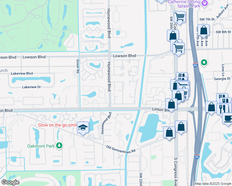 map of restaurants, bars, coffee shops, grocery stores, and more near 1121 Boxwood Drive in Delray Beach