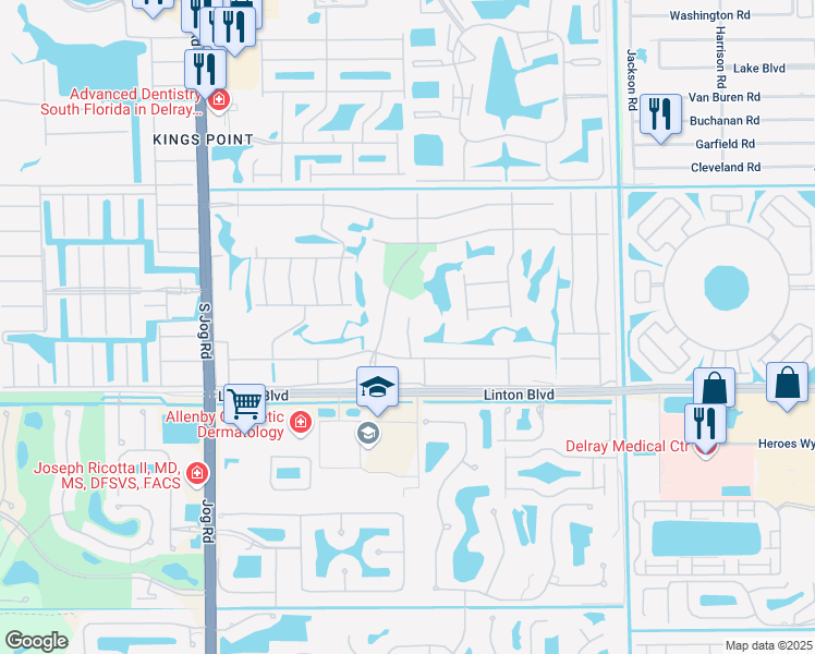 map of restaurants, bars, coffee shops, grocery stores, and more near 337 Flanders Court in Delray Beach