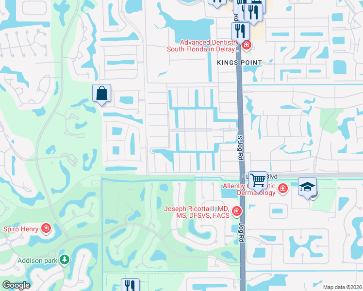 map of restaurants, bars, coffee shops, grocery stores, and more near 465 Monaco Park in Delray Beach