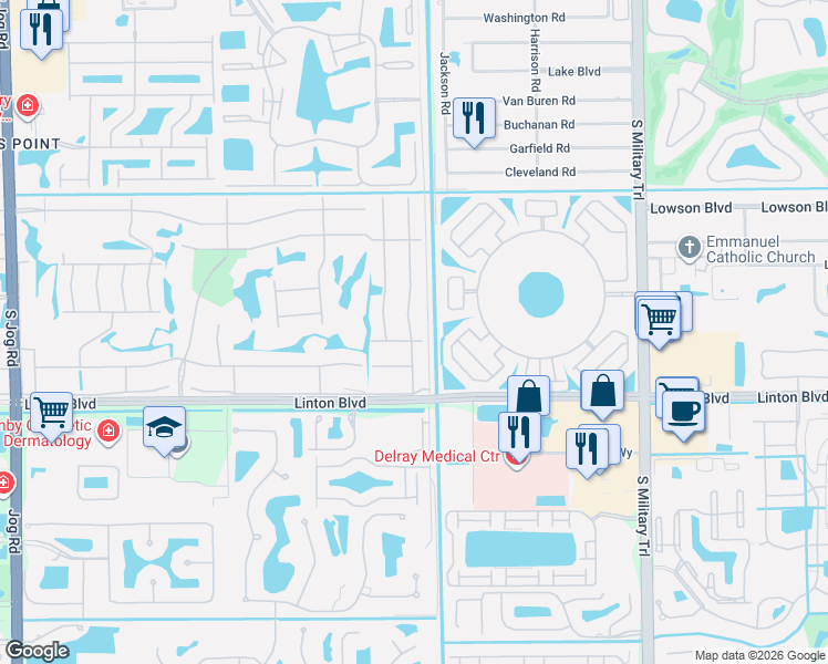 map of restaurants, bars, coffee shops, grocery stores, and more near 21 Burgundy Street in Delray Beach