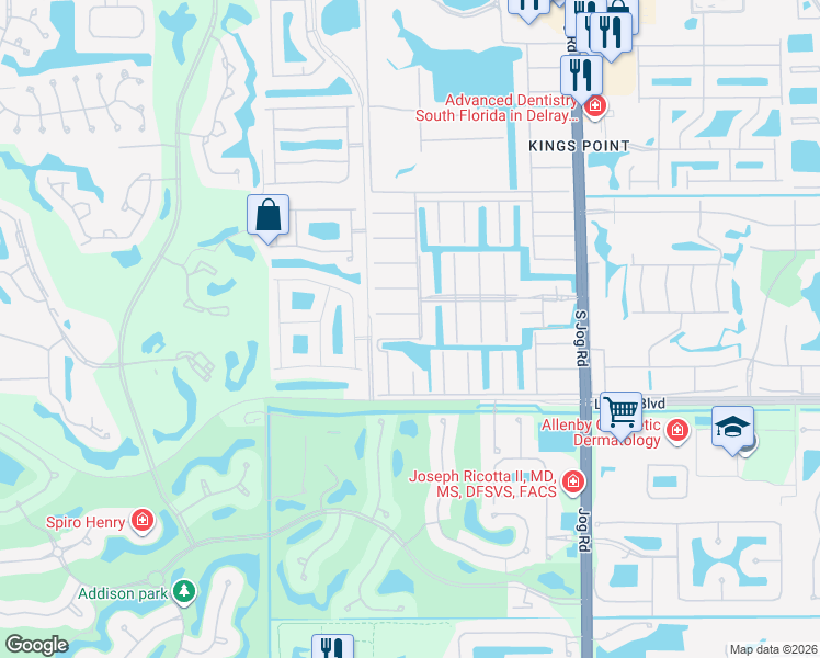 map of restaurants, bars, coffee shops, grocery stores, and more near 32 Brittany North in Delray Beach