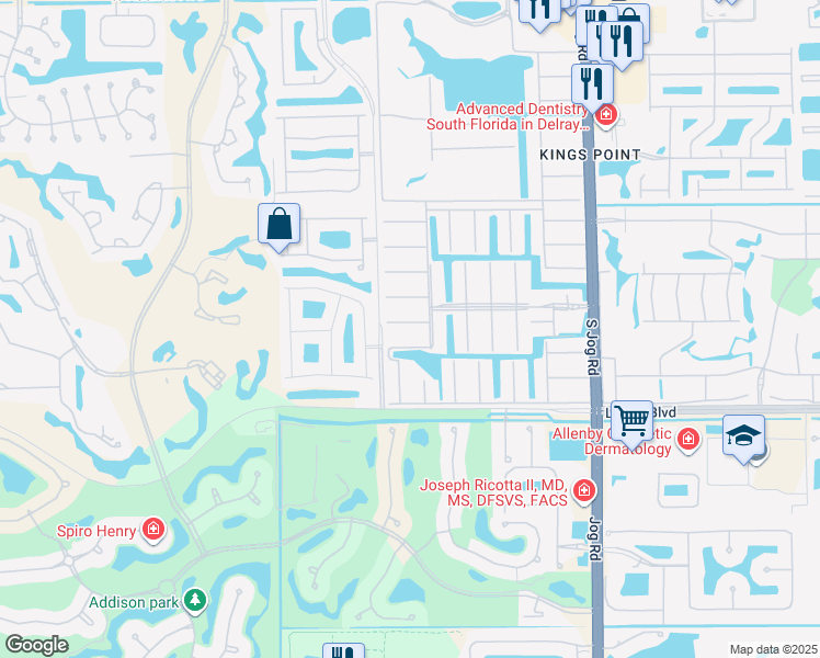 map of restaurants, bars, coffee shops, grocery stores, and more near 32 Brittany North in Delray Beach