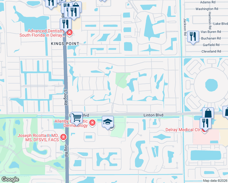 map of restaurants, bars, coffee shops, grocery stores, and more near 439 Flanders I in Delray Beach