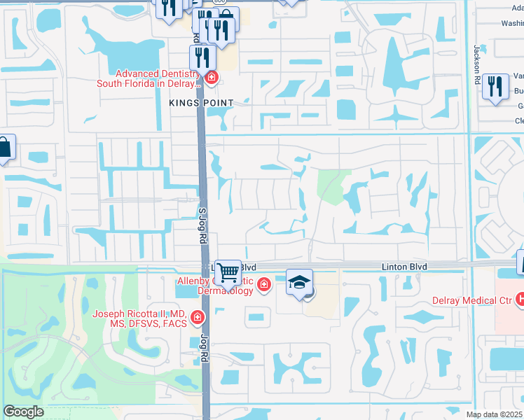 map of restaurants, bars, coffee shops, grocery stores, and more near 517 Piedmont K in Delray Beach