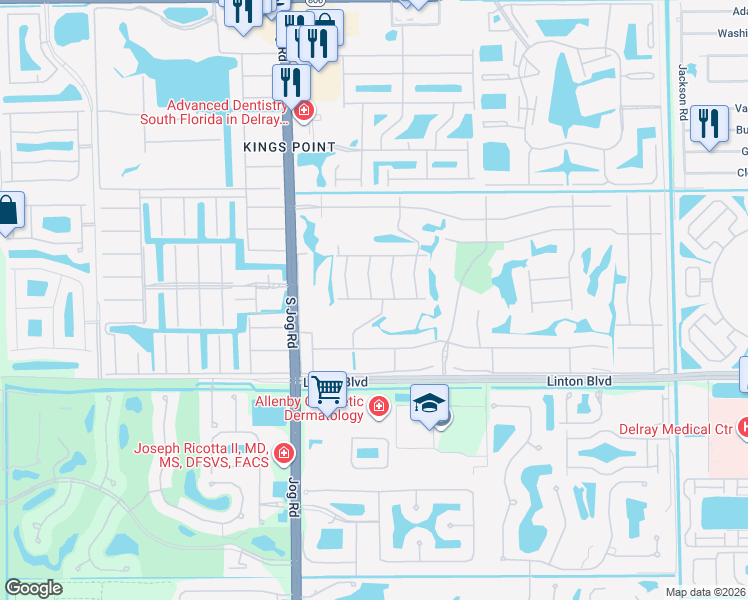 map of restaurants, bars, coffee shops, grocery stores, and more near 517 Piedmont K in Delray Beach