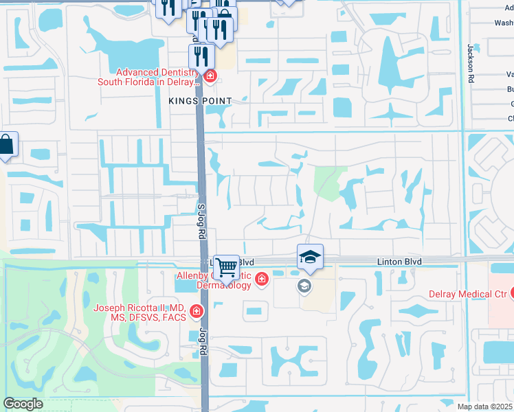 map of restaurants, bars, coffee shops, grocery stores, and more near 517 Piedmont K in Delray Beach