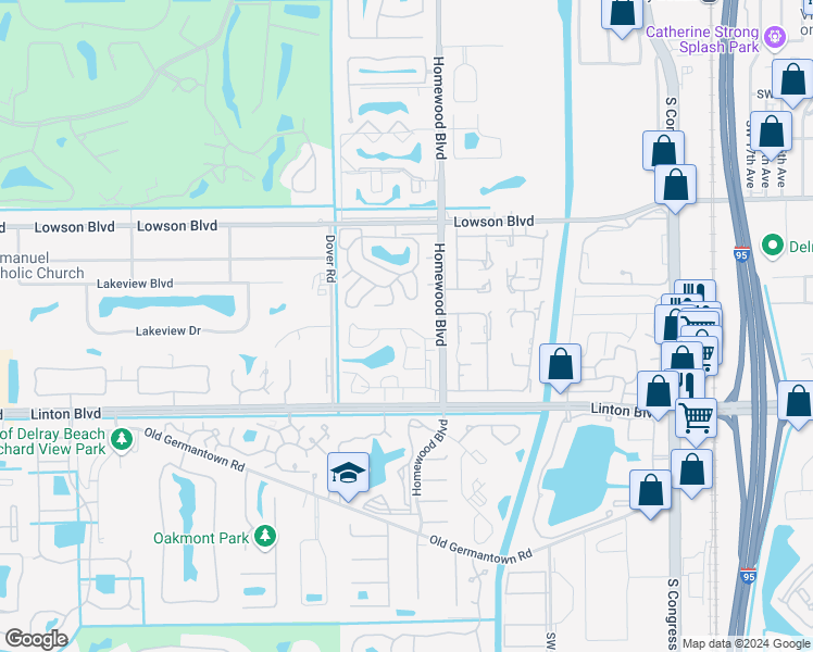 map of restaurants, bars, coffee shops, grocery stores, and more near 1390 Southwest 27th Avenue in Delray Beach