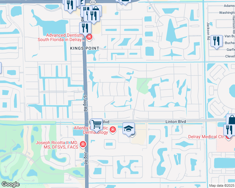 map of restaurants, bars, coffee shops, grocery stores, and more near 60 Piedmont B in Delray Beach