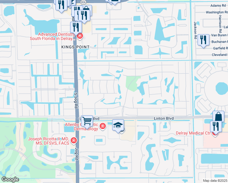 map of restaurants, bars, coffee shops, grocery stores, and more near 60 Piedmont B in Delray Beach