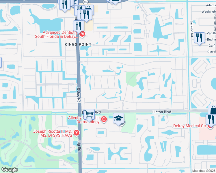 map of restaurants, bars, coffee shops, grocery stores, and more near 60 Piedmont B in Delray Beach