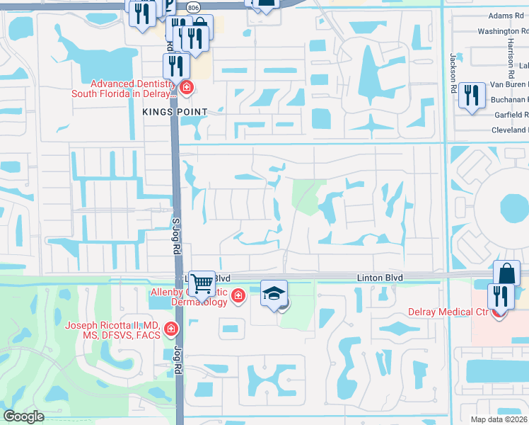 map of restaurants, bars, coffee shops, grocery stores, and more near 60 Piedmont B in Delray Beach