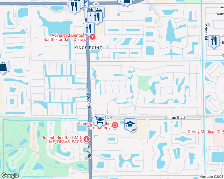 map of restaurants, bars, coffee shops, grocery stores, and more near 517 Piedmont K in Delray Beach