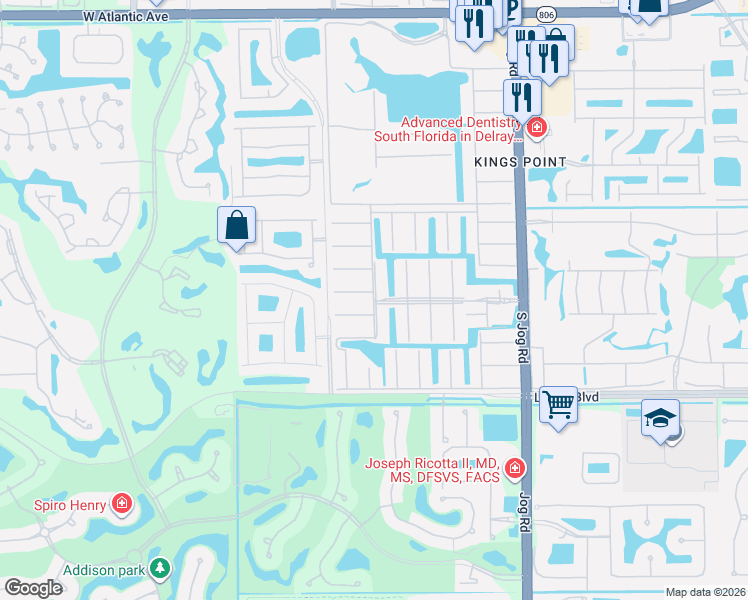 map of restaurants, bars, coffee shops, grocery stores, and more near 370 Brittany Lane in Delray Beach