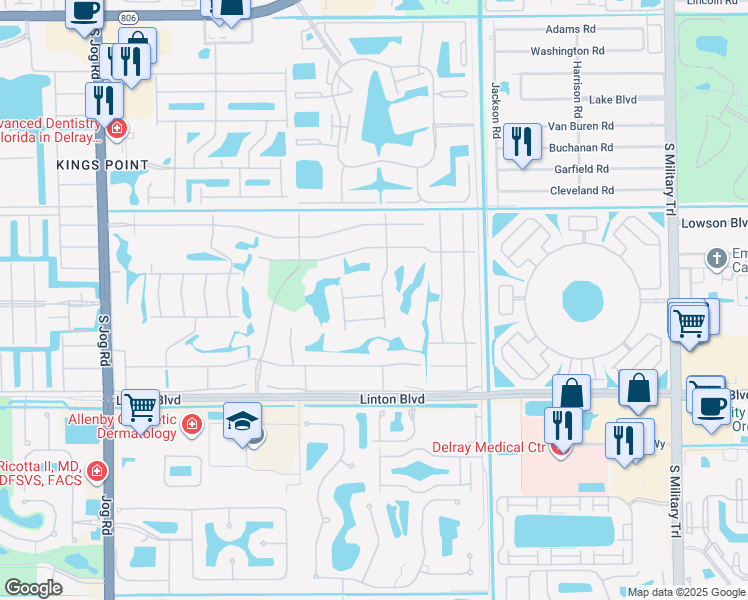 map of restaurants, bars, coffee shops, grocery stores, and more near 311 Capri G in Delray Beach