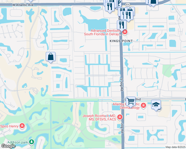 map of restaurants, bars, coffee shops, grocery stores, and more near 203 Monaco Way in Delray Beach