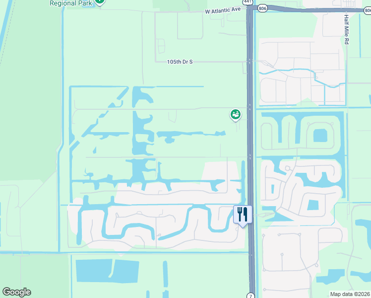 map of restaurants, bars, coffee shops, grocery stores, and more near 10321 El Paraiso Place in Delray Beach