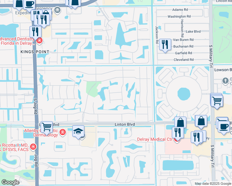map of restaurants, bars, coffee shops, grocery stores, and more near 143 Capri B in Delray Beach