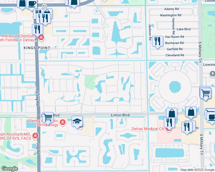 map of restaurants, bars, coffee shops, grocery stores, and more near 143 Capri B in Delray Beach